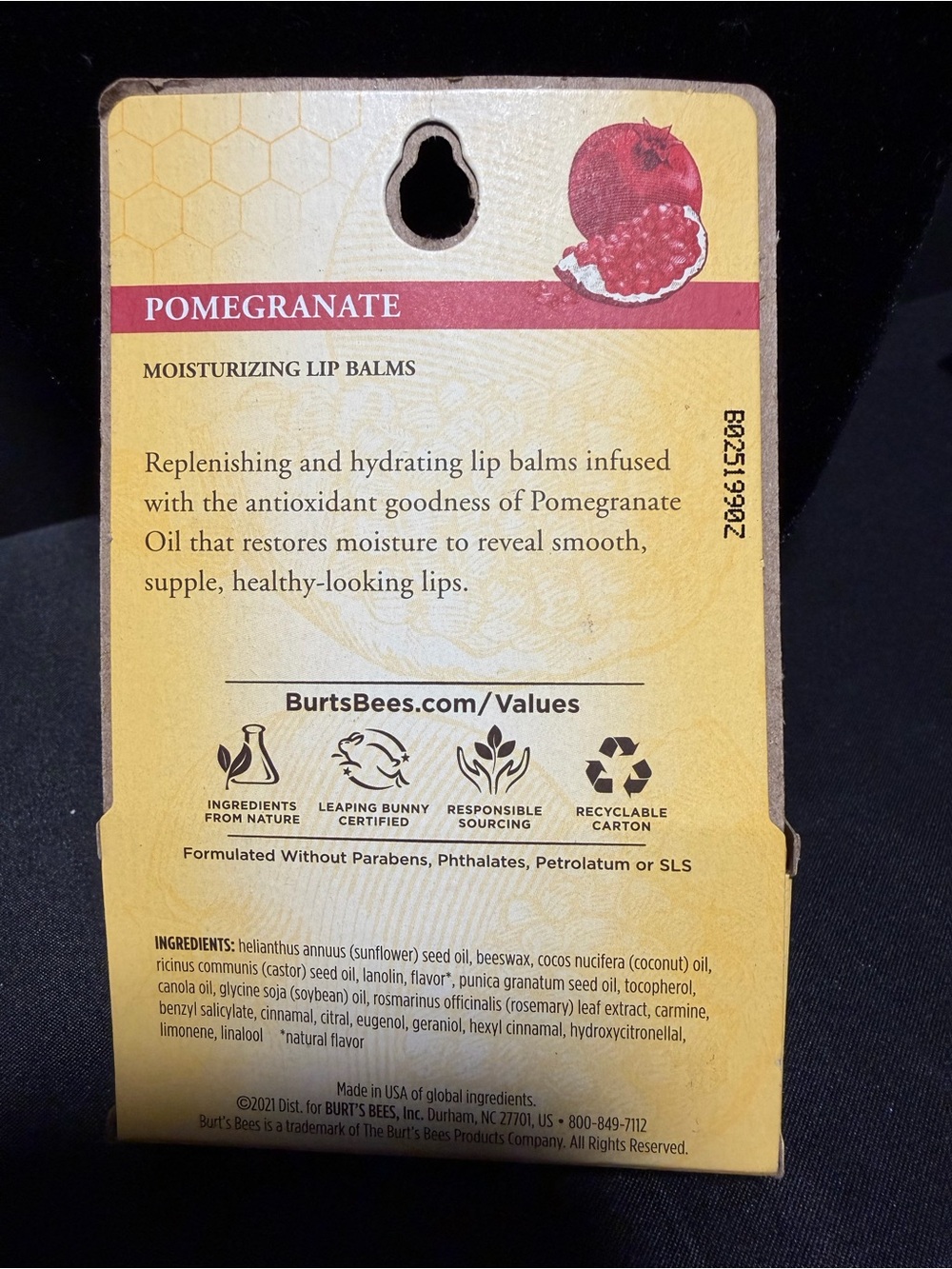 Burt's Bees Pomegranate Moisturizing Lip Balm 2-Pack - Picture 2 of 2